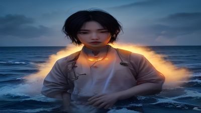 电影摄影机镜头特写，背景虚化的昏黄片场灯光中演员正在表演，象征色戒拍摄现场的专业氛围
